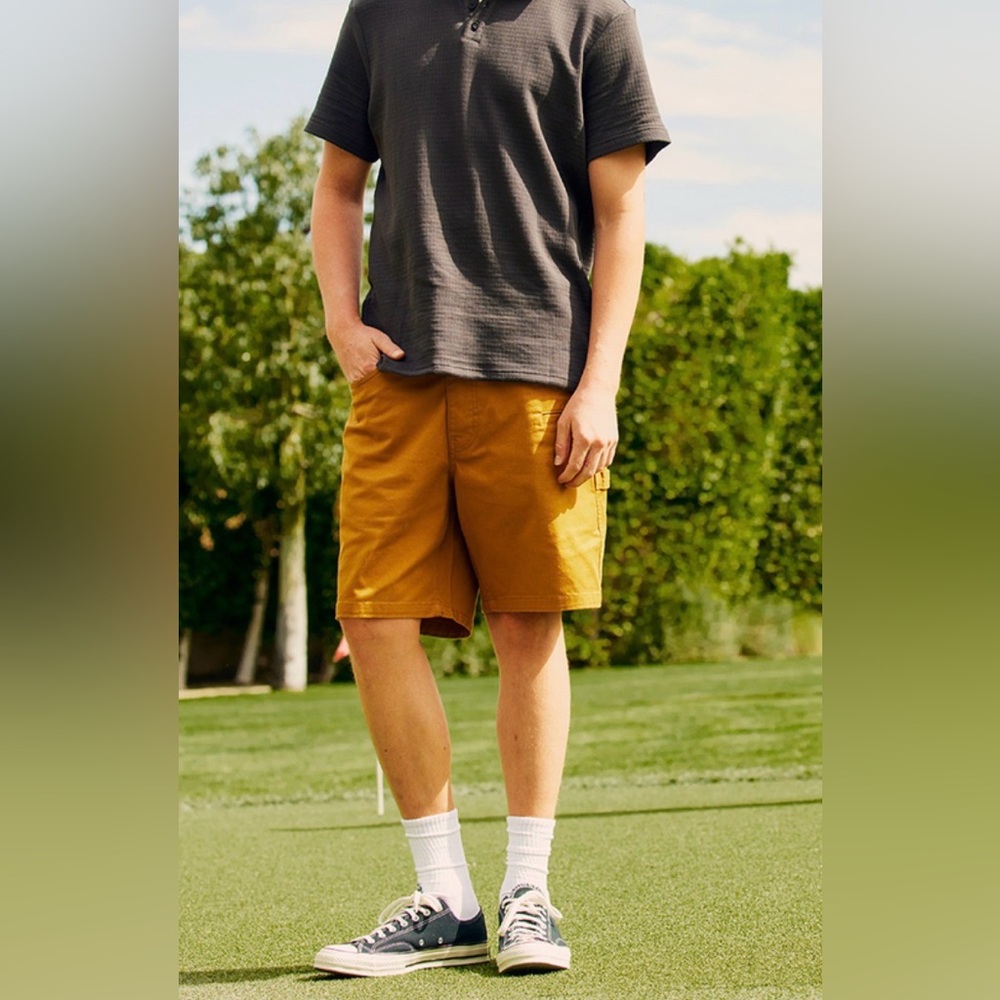 NEW Brixton Carpenter Utility Men’s Shorts Size 32 Golden Brown